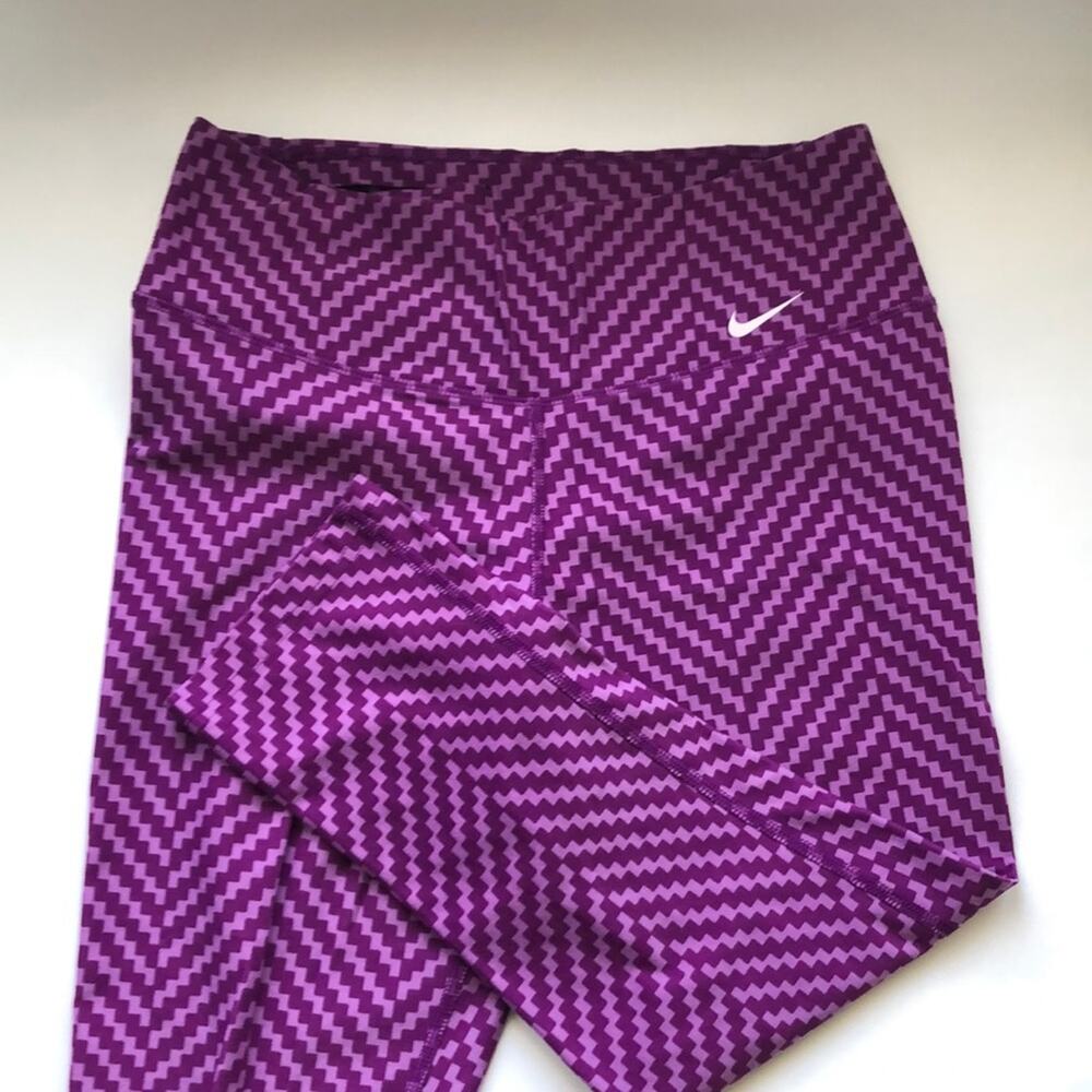 Nike Geometric Pattern Purple Leggings Size S